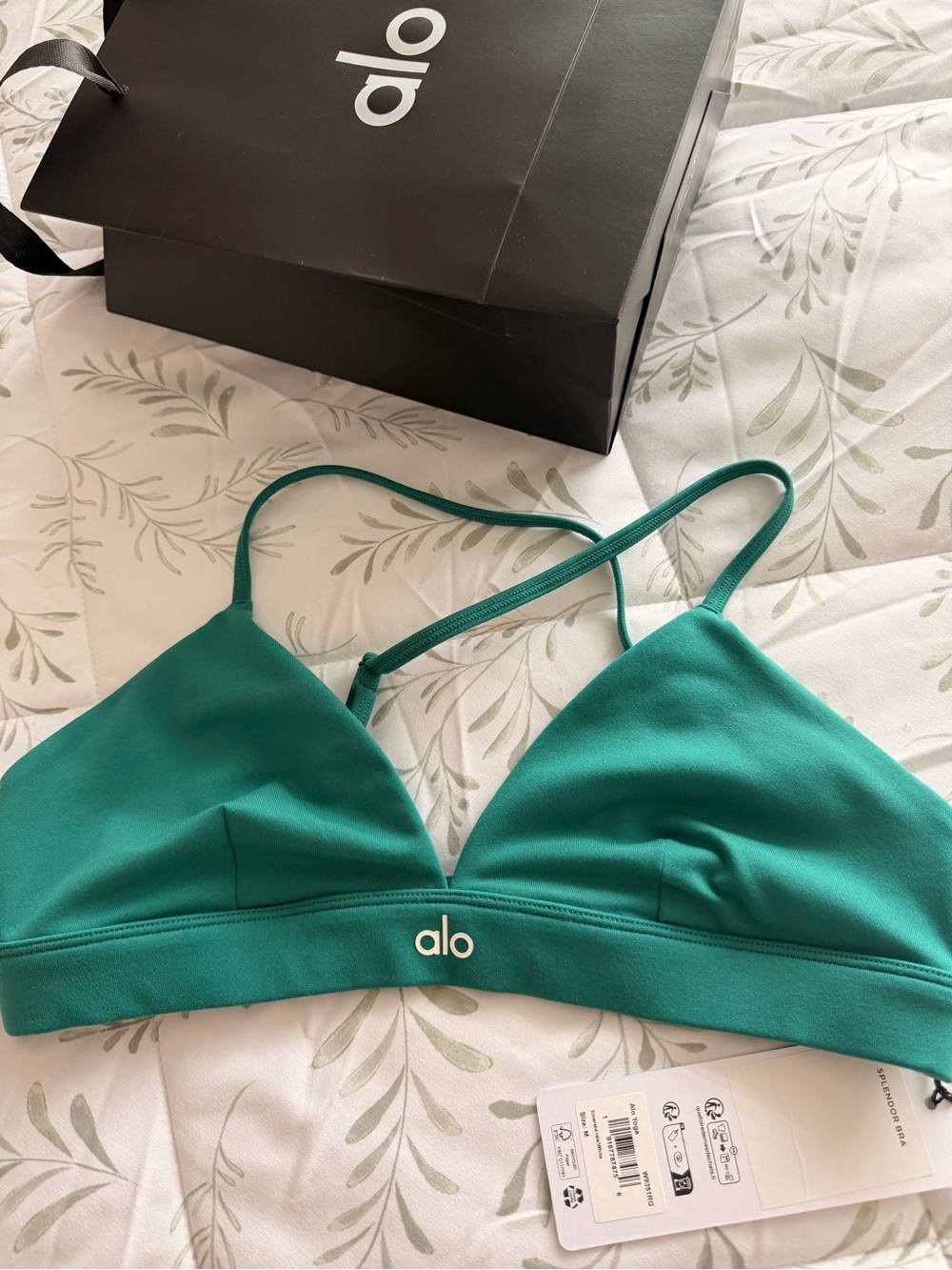 ALO Yoga Teal Green Triangle Bralette